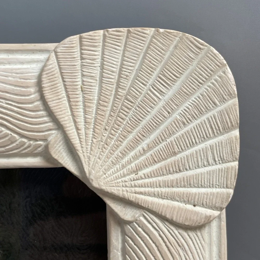 Vintage Boho Beach Cottage Frame Shell Terracotta Cottagecore Decor  for 4